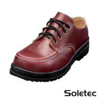 酒紅色馬克縫紳士寬楦鋼頭工作鞋-S182546（無現貨，接單訂製45工作天）